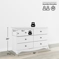 thumbnail image 5 of Prepac Monterey 6 Drawer Wooden Dresser Chest, 17.5" x 48" x 29", White, 5 of 13