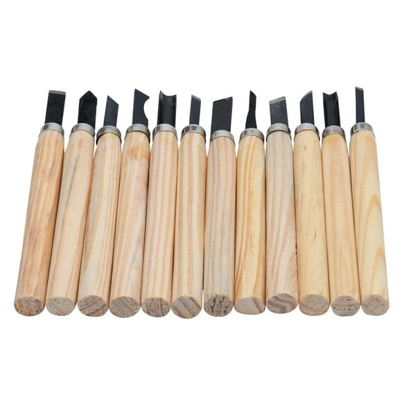 Clearance! beishanbush Wood End Mill Cutter Bits Chisel 12Pcs Tool Hand Woodworking Woodworkers Set Wood Gouges Carving & Stationery One Size Beige