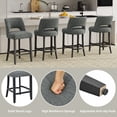 thumbnail image 6 of VKNOW Mid-Century Counter Height Bar Stools Set of 4 with Solid Wood Legs and Ergonomic Backrest for Kitchen Island and Dining Room,Dark Gray, 6 of 9