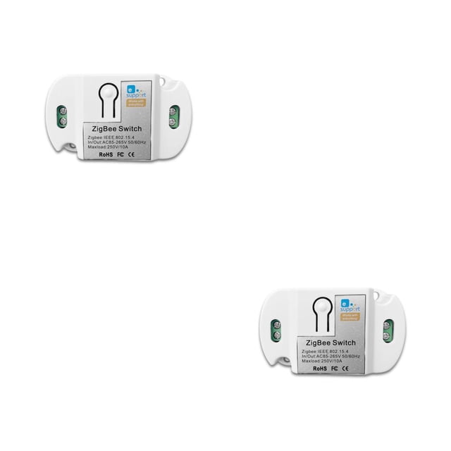 Wisewang ZigBee Fan Ceiling Lamp Smart Module Remote Control Home Appliance Controller Plastic Fireproof 10A Intelligent Supplies 2Set