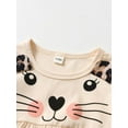 thumbnail image 3 of Toddler Baby Girl Clothes Long Sleeve Animal Style Tops Leopard Printed Pants Outfit Set Apricot 3-6 Months, 3 of 6