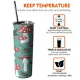 thumbnail image 6 of 20oz Red Mushroom Leaf Green Pattern Skinny Tumblers Stainless Steel Tumbler with Lid and Straw,Vacuum Insulated Double Wall Travel Tumbler Cups with Cleaning Brush for Coffee,Tea, 6 of 6