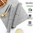 thumbnail image 7 of Astarin Placemats, Woven Crossweave Placemat for Dining Table, PVC, Vinyl Kitchen Mat, Set of 6, 12 x 18 Inches, Light Grey, 7 of 7