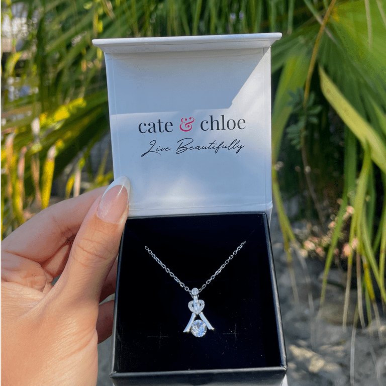 Cate Chloe 18k White Gold Plated Peridot Crystal Necklace Hypoallergenic Jewelry Gift for Women Walmart