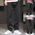 thumbnail image 2 of B91xZ Ripped Jeans for Men Distressed Destroyed Slim Fit Straight Leg Denim Pants,Black 31, 2 of 5