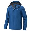 Tyhengta Men's Jacket Waterproof Coat Hooded Raincoat Outdoor Hiking Lightweight Windbreaker Royal blue M