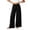 *Black, variant on VBVC Women's Cotton Linen Side Drawstring Pants , High Waisted Wide Leg Trousers For Women , Ladies' Lightweight Pleated Bottoms with Pockets, Army Green , M-3XL