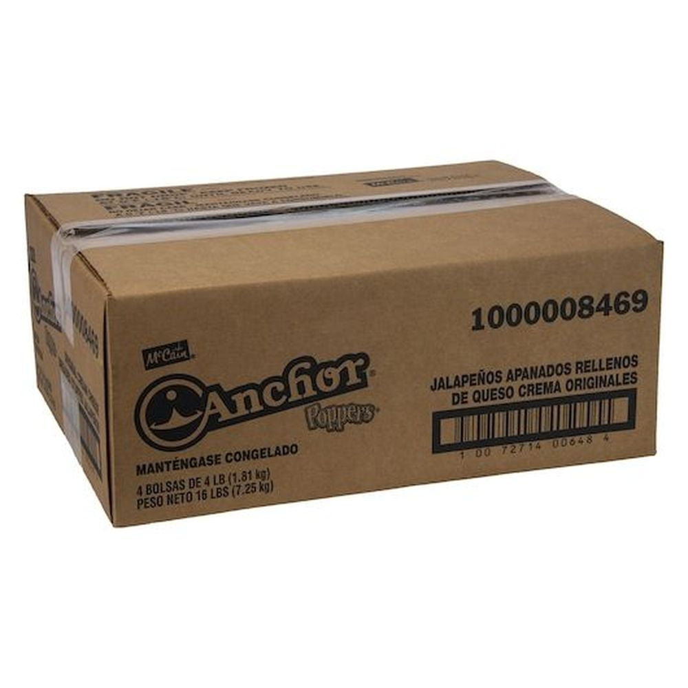 Anchor Original Cream Cheese Breaded Stuffed Jalapeno, 4 Pound -- 4 per case.