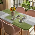thumbnail image 3 of Sage Green Abstract Table Cloths for 6 Foot Rectangle Tables, Grey Geometric Oil Painting Vintage Patio Waterproof Elastic Fitted Tablecloths, Washable Rectangular Table Cover for Camping, 3 of 8