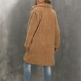 thumbnail image 6 of Jsaierl Women's Faux Fur Coat Teddy Fuzzy Fleece Open Front Cardigan Elegant Lapel Collar Long Sleeve Longline Loose Overcoat, 6 of 9