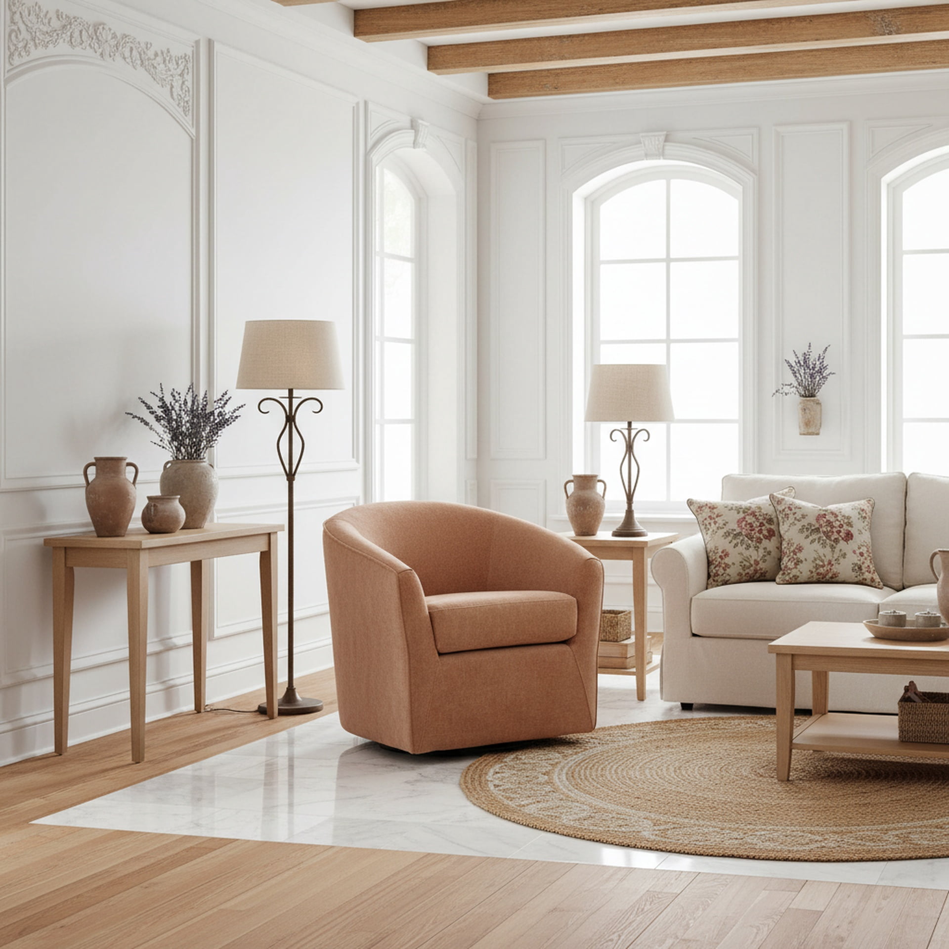 Mainstays Miles Swivel Accent Chair, Saganaga Clay