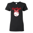 thumbnail image 1 of Wild Bobby, Cute Baseball Mom Ribbon Gift, Mother's Day, Women Graphic T-Shirt, Black, X-Large, 1 of 3
