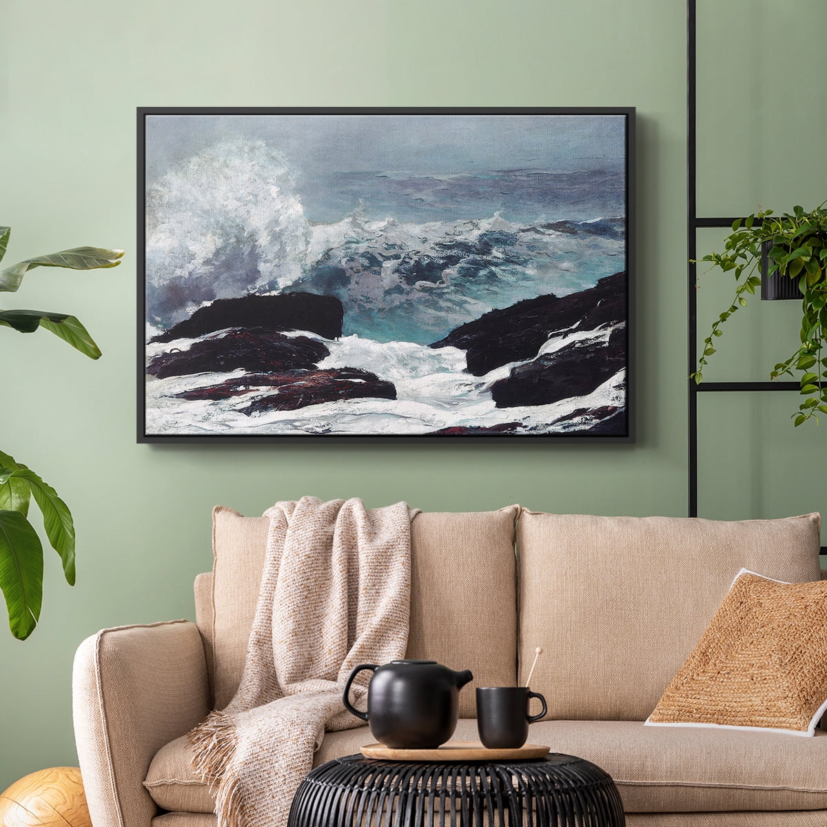 Vintage Landscape-XXXV By Wexford Home Framed in Black Wood Gallery Wrapped Canvas 17 in. x 25 in.