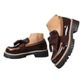 thumbnail image 3 of DXOUPM Chaussures pour Femmes à Bout Rond à Plateforme Mocassins Décontractés Dames Voyage Vacances Sortie, 3 of 4
