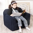 thumbnail image 4 of Kids Snuggly-Soft Sherpa Chair, Cuddly Toddler Foam Chair for Boys and Girls, Dark Blue, 4 of 15