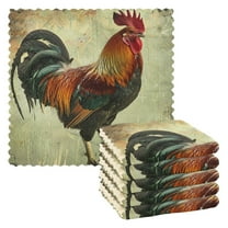 Ryvnso Farmhouse Rooster Kitchen Towels Dish Clothes for Drying Dishes Cleaning Absorbent Set of 6