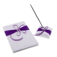 thumbnail image 1 of Advancent Juego de 3 uds. De bolígrafo de libro de invitados de cristal satinado y soporte para bolígrafo, recepción de boda, morado Artesanía, 1 of 1