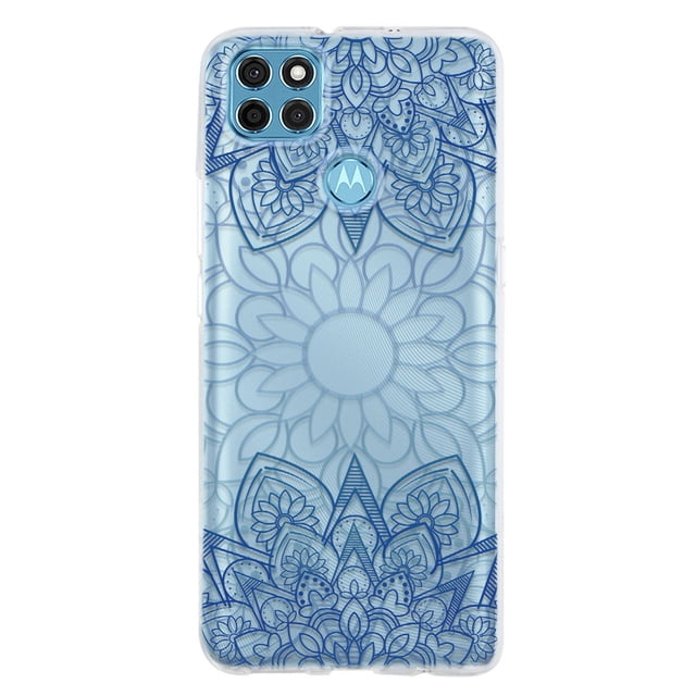 Funda Para Moto G9 Power Mandalas Azul, Uso Rudo, InstaCase Protector para Moto G9 Power Antigolpes, Case Mandalas Azul