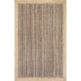 thumbnail image 2 of DecorAvenue Hand Woven Braided Farmhouse Jute Area Rug Beige Grey Color 6 ft Square, 2 of 7