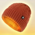 thumbnail image 3 of SUXIAN Adults Winter Scarf Set Knit Warm Hat Long Scarf Gloves Orange One Size, 3 of 5
