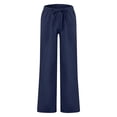 thumbnail image 4 of LISTHA Men'S Linen Pants Casual Loose Fit Trousers 2024 Oversized Beach Summer Pants Funny Multi Pocket Plain Baggy Pants Navy XL, 4 of 6
