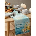 thumbnail image 6 of nqOlkjepod Summer Coastal Table Runner 70 Inches Long Farmhouse Dress Scarves, Ocean Flower Sea Starfish Shells Dining Tablerunner for Coffee Table/Kitchen Island/Party Décor, 13" x 70", 6 of 8