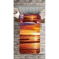 thumbnail image 3 of Ambesonne Hawaii Quilted Bedspread Set 2 Pcs, Sea Sunset Twilight, Twin Size, Yellow Orange, 3 of 3