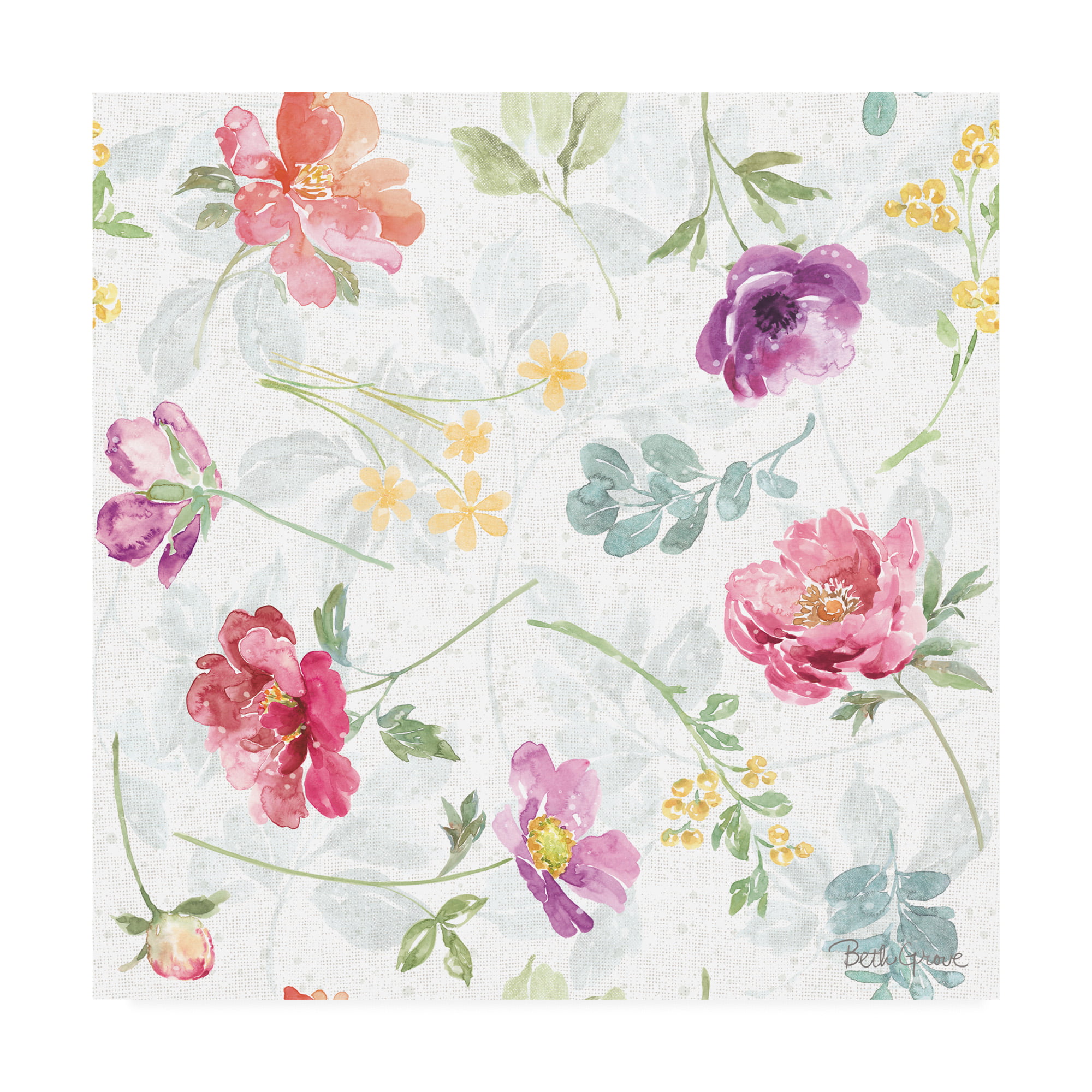 Trademark Fine Art 'Springtime Bloom Pattern I' Canvas Art by Beth Grove