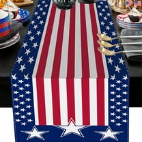 Fwttom 4Th of July Decorations, America Independence Day Patriotism Table Runners 4Th of July Party Holiday Tablecloths Decorations for Kitchen Home Dining 13X72 Inches Red White and Blue Star