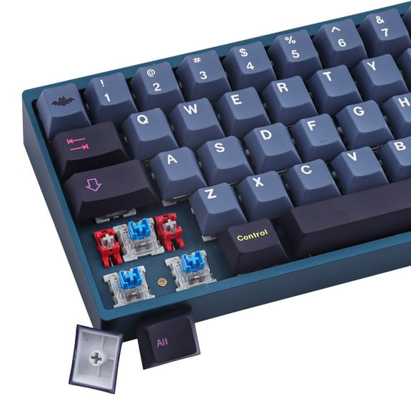 PBT Keycaps, 145 Keys Dracula Japanese Keycap Set Cherry Profile Dye Sublimation Keycaps with 7u Space bar for ANSI & ISO Layouts Cherry Gateron MX Switches Mechanical Keyboard