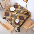 thumbnail image 2 of Brown Geometric Triangle Diamond Pattern Square Tablecloth,Waterproof Square Table Cover,Wipeable Spillproof Washable Table Cover for Home Kitchen Party Decor 52"x52"(132x132cm), 2 of 6