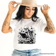 thumbnail image 5 of Gothic Reading Skeleton T-Shirt, Floral Halloween Tee for Spooky Bookworms, 5 of 5
