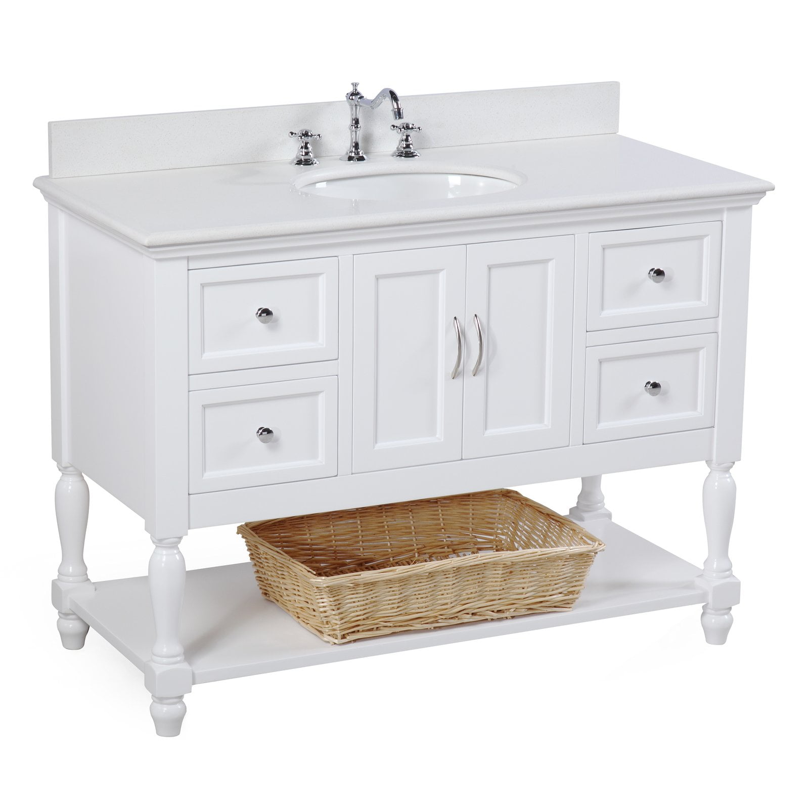 Beverly 48" Bathroom Vanity with White & Quartz Top Walmart
