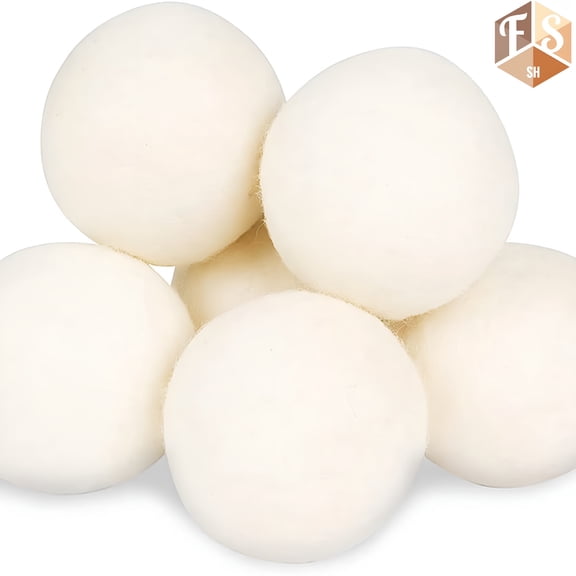 ACDANC Wool Dryer Balls Natural Fabric Softener,Reusable,Wool Balls for Dryer - Laundry Balls for Dryer. Organic XL 6-Pack,100% New Zealand Wool Chemical Free Fabric Softener for 1000+ Loads