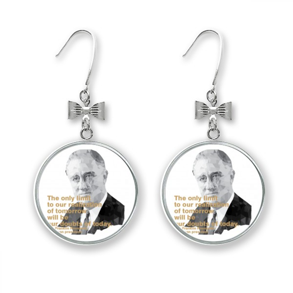 President Roosevelt War Art Deco Fashion Bow Earrings Drop Stud Pierced