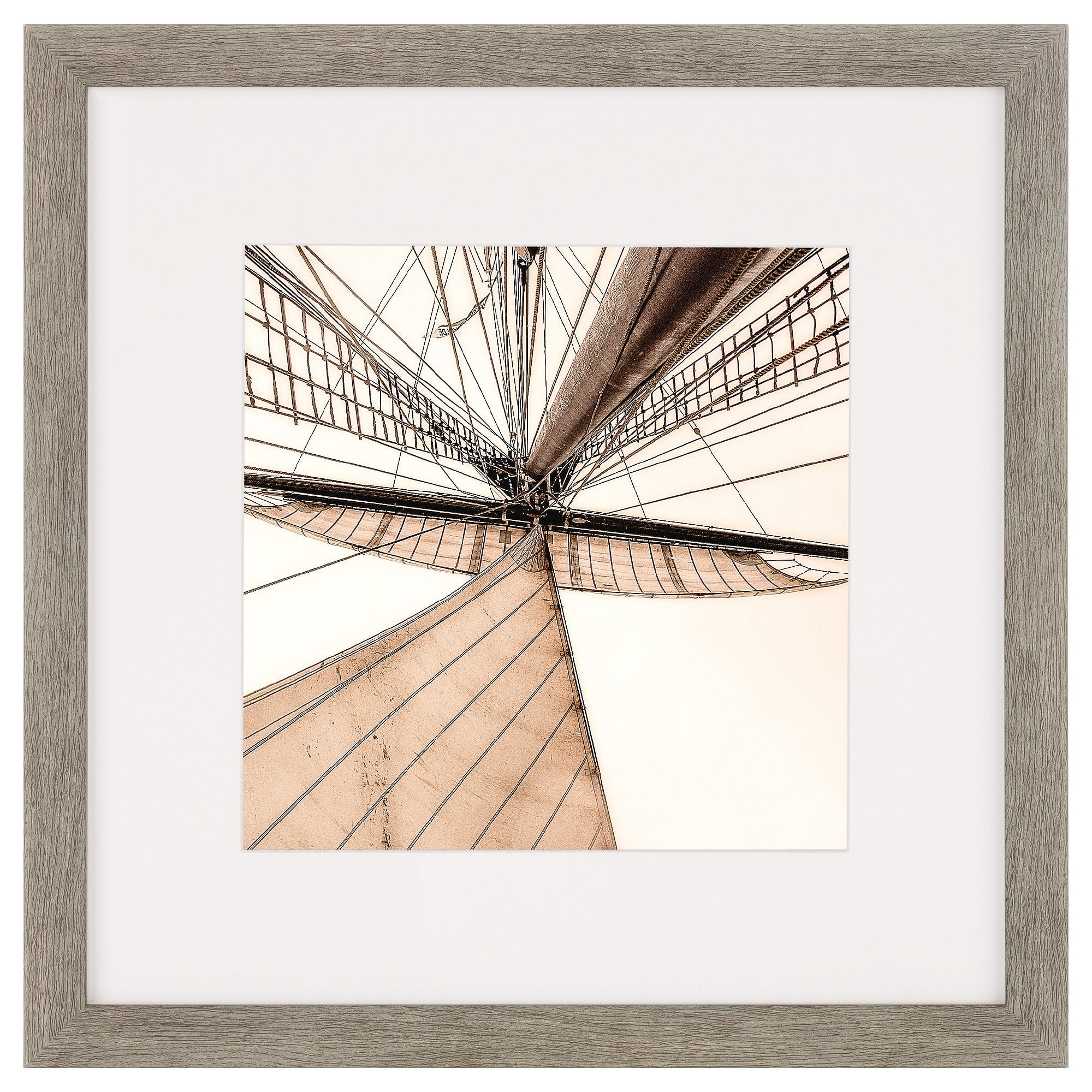 Instapoints 9 Piece Gallery Wall 8" x 8" Picture Frame Set with Decorative Art Prints & Hanging Template