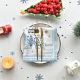 thumbnail image 5 of Horaldaily Christmas Tablecloth 60×60 Inch Square, Blue Snowman Pine Snow Washable Table Cover for Party Picnic Dinner Decor, 5 of 6