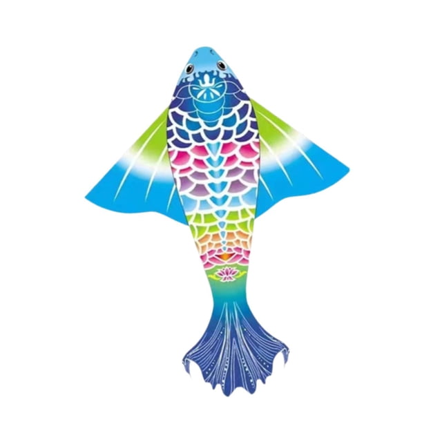 S SERENABLE Fish Kite Outdoor Activities Big Professional for Kids & Adults Beginner Sea blue 2m