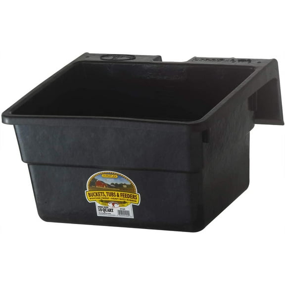 Little Giant 18qt Heavy Duty Rubber Hook Over Fence Livestock Feeder Bucket