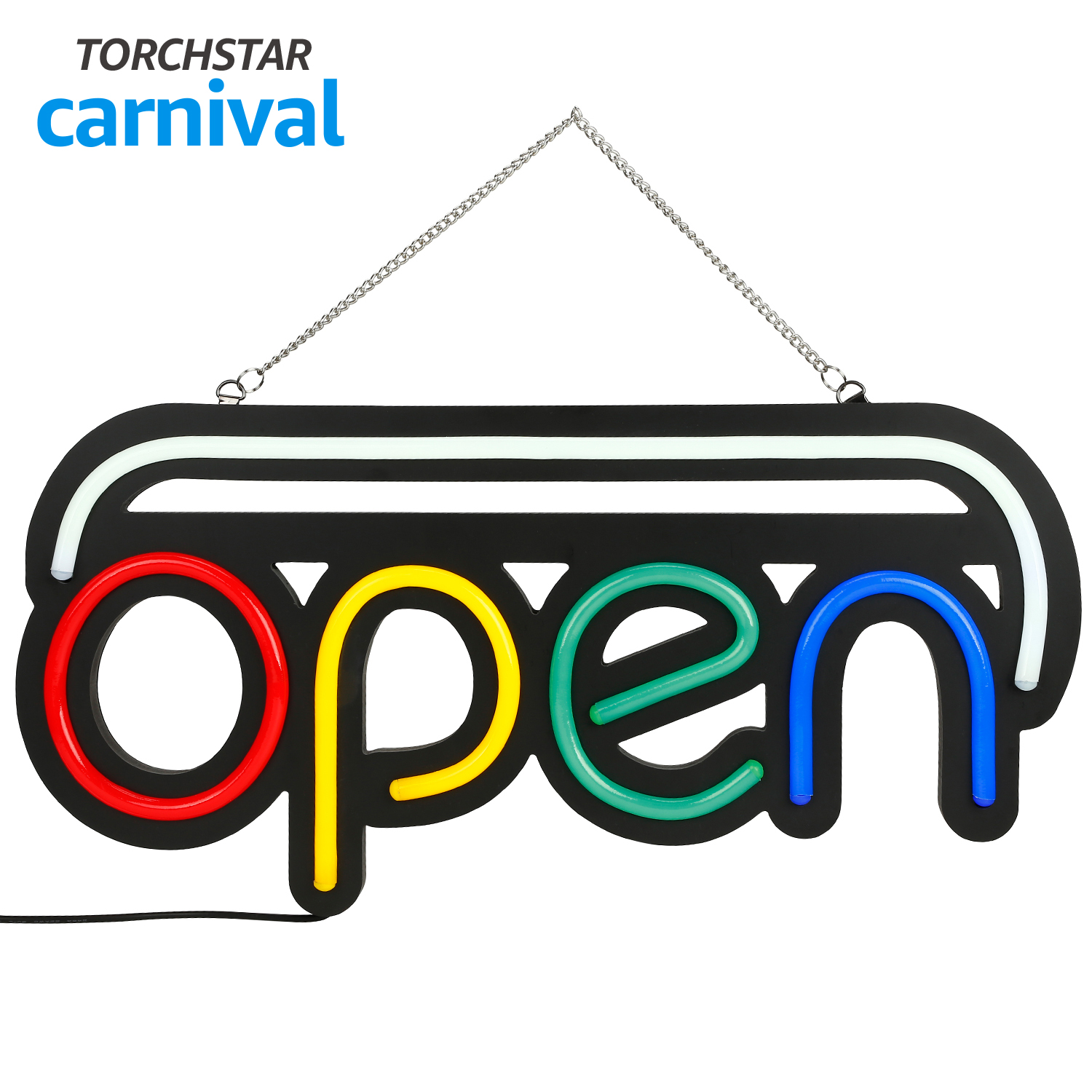 Business OPEN LED Neon Light Sign, 19.7 Inch x 9.8 Inch, Bright Neon Multicolor Style, Open Signs for Business, RGB Letter Window Displaying Light, Bar, Restaurant, Store, Salon, Gas Station, Door