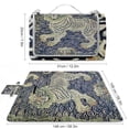 thumbnail image 2 of Awypu Tiger, Flower Square Outdoor Picnic Mat for Camping, Park, Beach, Grass, Outdoor 58.3x58.3in, 2 of 6