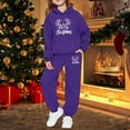 thumbnail image 2 of XEGLSBU Christmas Outfits for Girls Size 7 Girls Outfits 2 Pcs Long Sleeve Top and Jogger Pants Party Wear Xmas Graphic Print Soft for Toddler Family Matching Dark Purple Size 3-4 Years, 2 of 4