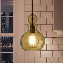 Luxury Modern Farmhouse Indoor Pendant, 12.75''H x 8.5''W, with Electrical Insulator Style Elements, Vintage Design, Olde Bronze Finish and Glass, UHP3048