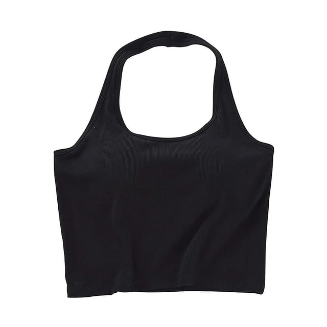 Timegard Womens Ribbed Tank Tops Backless Comfy Comfy Tops Solid Color Camis Built in Bras Summer