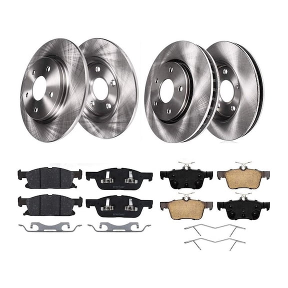 Front and Rear Brake Pad and Rotor Kit - Compatible with 2015 - 2018 Ford Edge 2016 2017