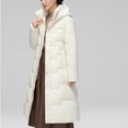 thumbnail image 7 of Maqroz Womens Long Puffer Jackets Thick Heavy Winter Coats Oversized Down Coat Warm Parka Hooded Quilted Jacket Plus Size Outerwear Overcoat, Beige XXXL, 7 of 7