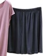 thumbnail image 3 of Bixock Pajamas Set for Women 2 Piece Loungewear Set Short Sleeve Top And Shorts Solid Color Loose Thin Knit Indoor Homewear Sleepwear Women Clothings, 3 of 4