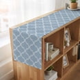 thumbnail image 6 of Table Runners 36 Inches Long Dress Scarves, Sky Blue Morocco Farmhouse Kitchen/Dining Table Runner, Short Coffee Tablerunners, Farmhouse Geometric Quatrefoil Grid 13x36 Inch, 6 of 9