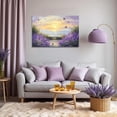 thumbnail image 5 of Coastal Lavender Wall Art Purple Lavender Flowers Pictures Sunset Floral Canvas Prints Seascape Beach Theme Paintings for Bathroom Decor Frame, 5 of 5