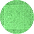 thumbnail image 1 of Ahgly Company Machine Washable Indoor Round Oriental Emerald Green Industrial Area Rugs, 8' Round, 1 of 4